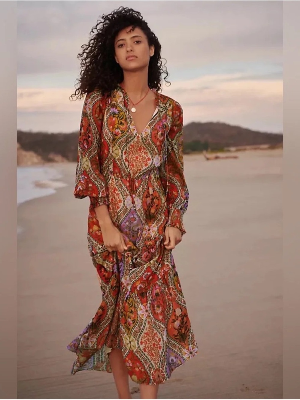 Farm Rio Mosaic Maxi Dress Women’s SIZE MEDIUM